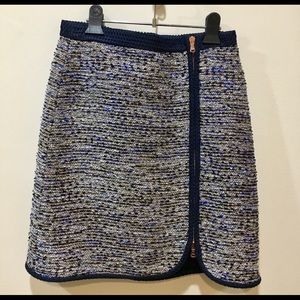 J. Crew Navy Tweed Skirt